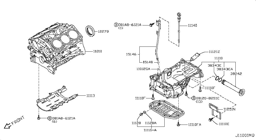 NISSAN 11110-JK20C - Öljypohja inparts.fi