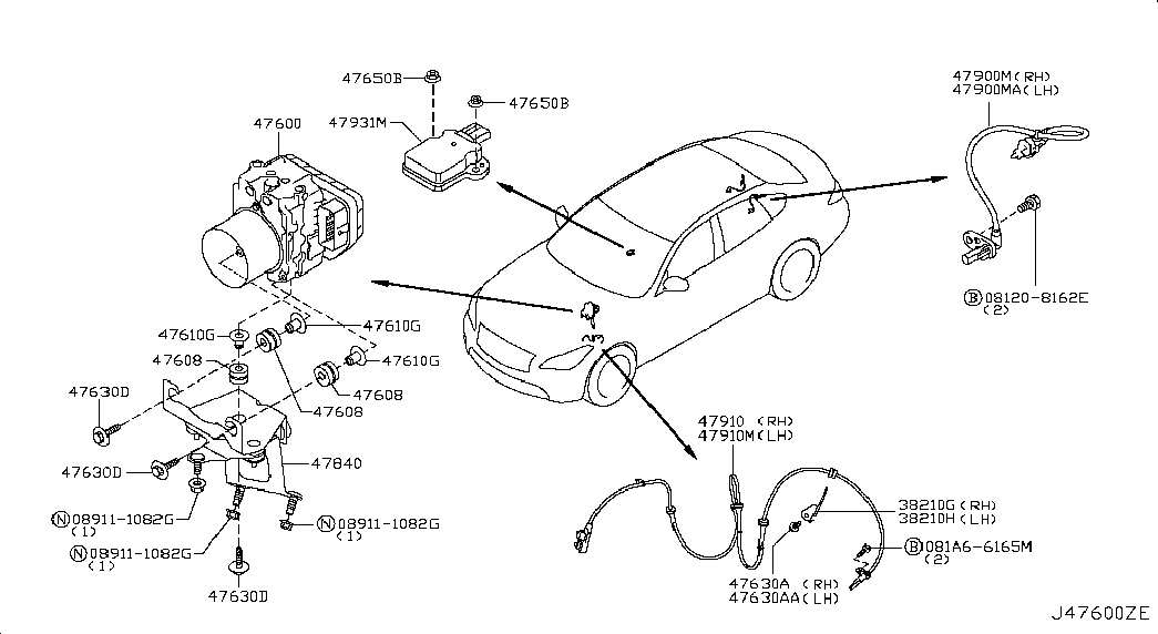 NISSAN 479001MA0A - ABS-anturi inparts.fi