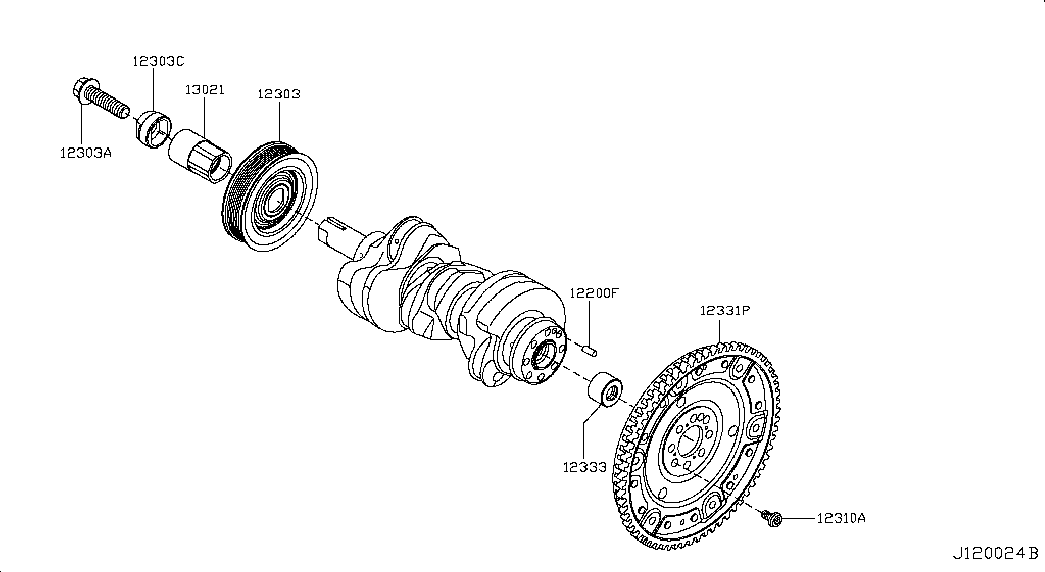 NISSAN 1232200Q0A - Hihnapyörä, kampiakseli inparts.fi