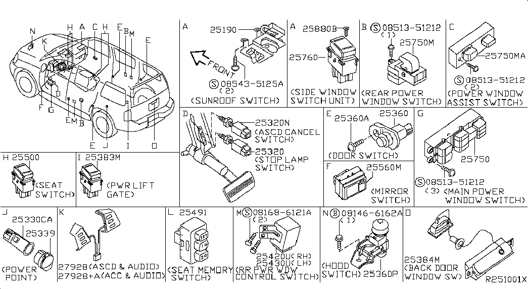 NISSAN 25320AX000 - Jarruvalokatkaisin inparts.fi