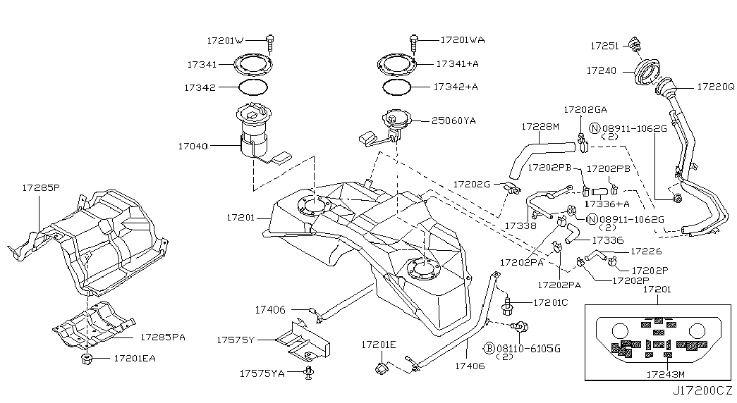 NISSAN 17040CG200 - Polttoainesuodatin inparts.fi