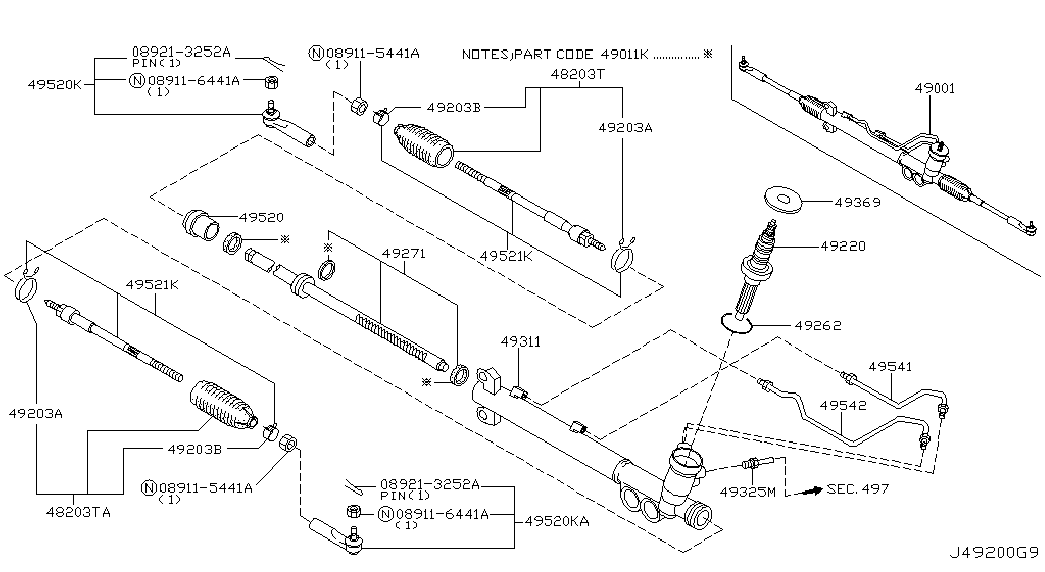 NISSAN 49311-CG101 - Hammastangon hela inparts.fi