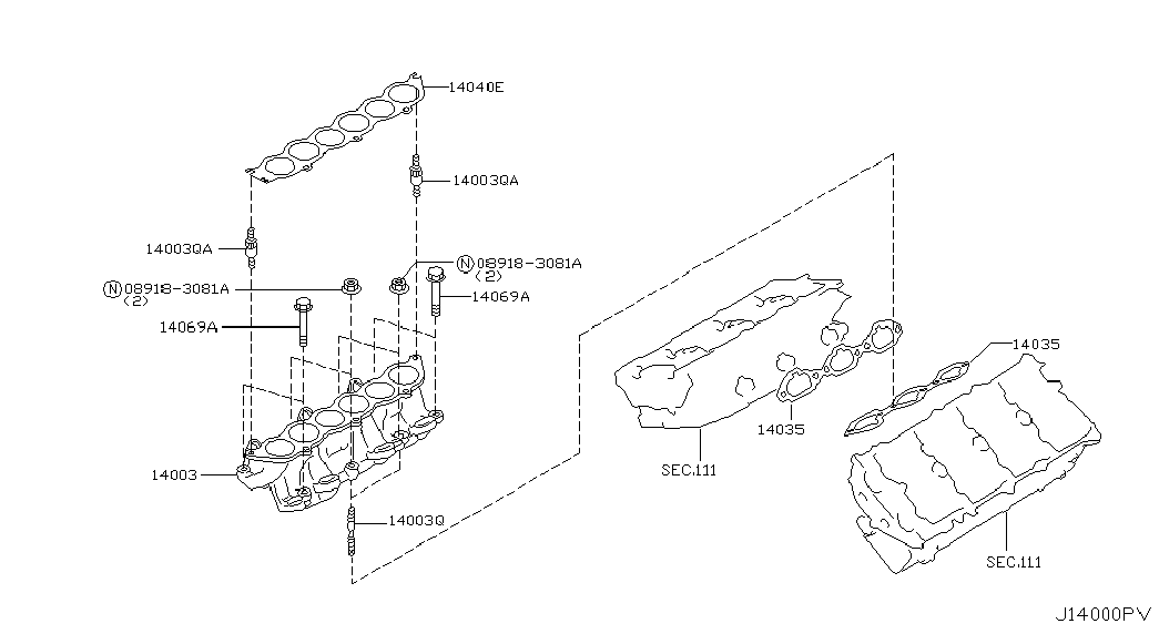 NISSAN 14035-8J101 - Tiiviste, imusarja inparts.fi