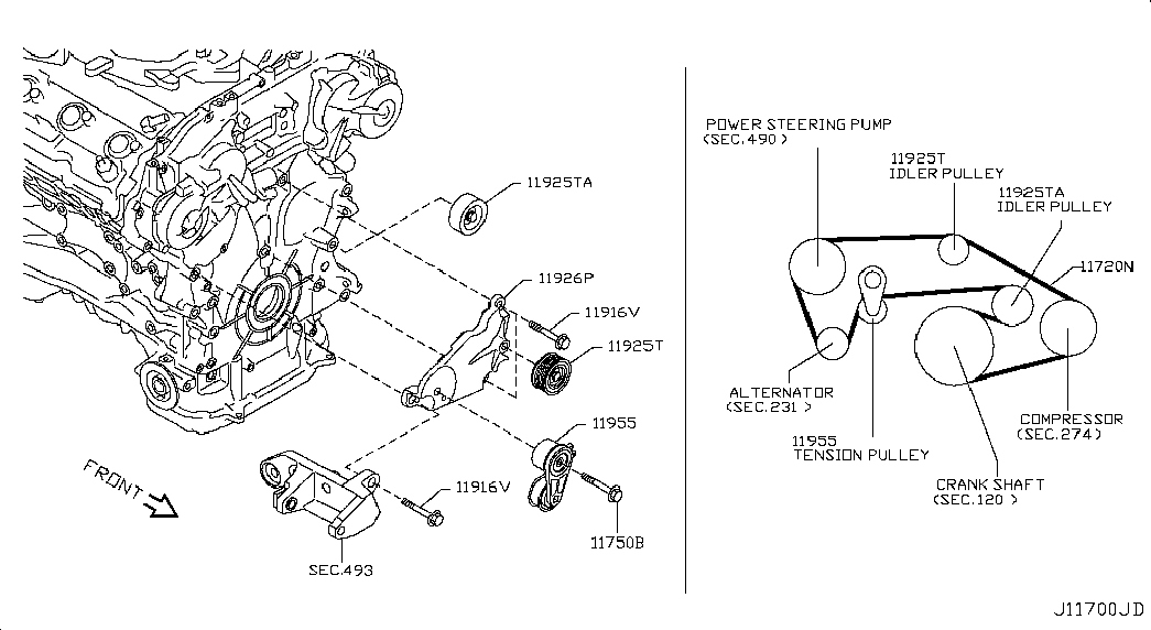 NISSAN 11720-JK20A - Moniurahihna inparts.fi