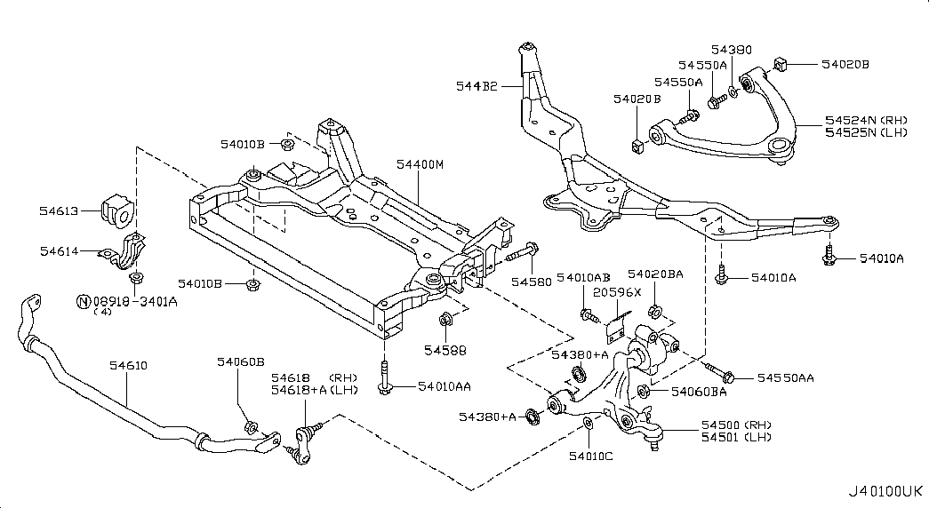 NISSAN 54524JL00B - Tukivarsi, pyöräntuenta inparts.fi