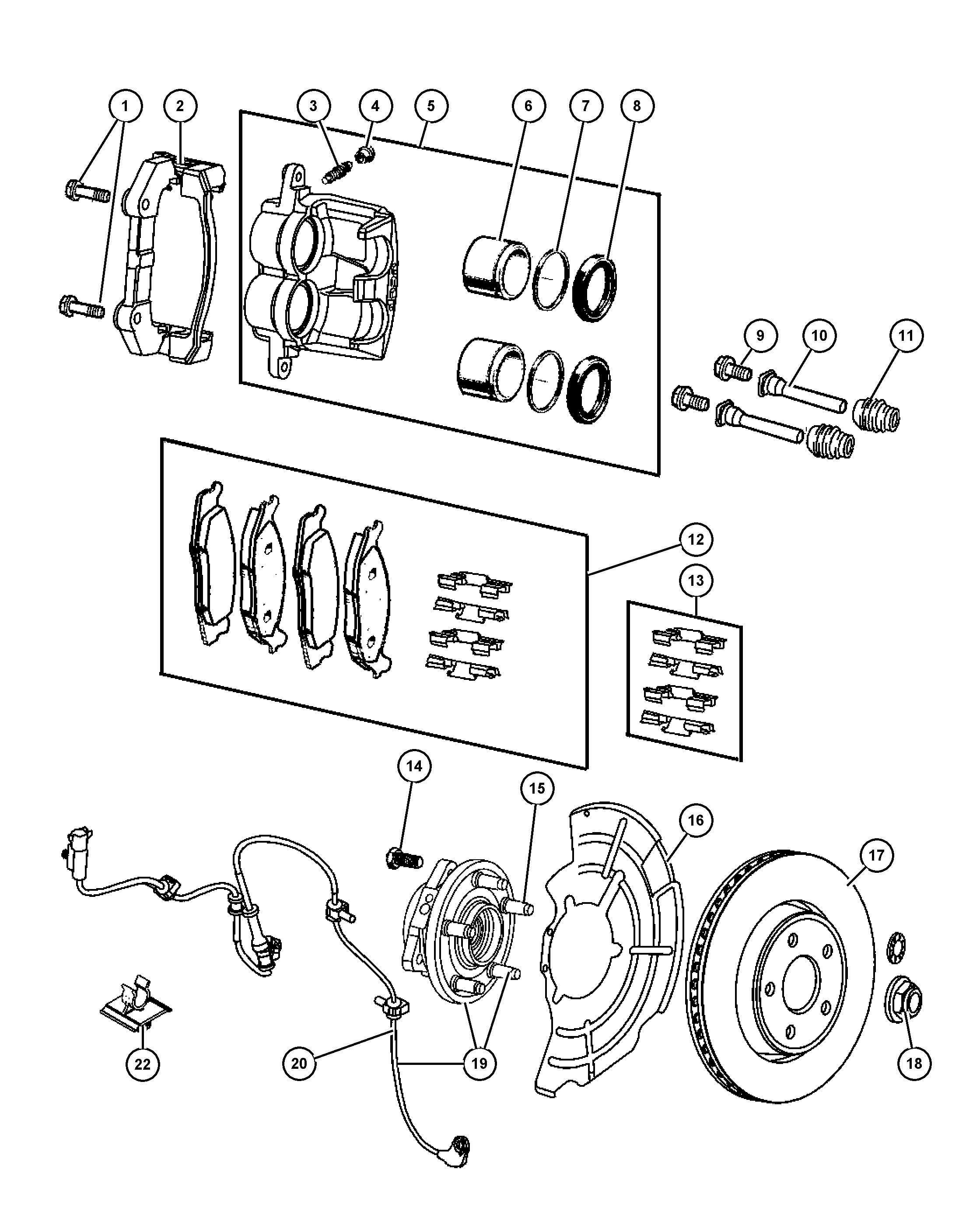 Chrysler 5143 693AA - Korjaussarja, jarrusatula inparts.fi