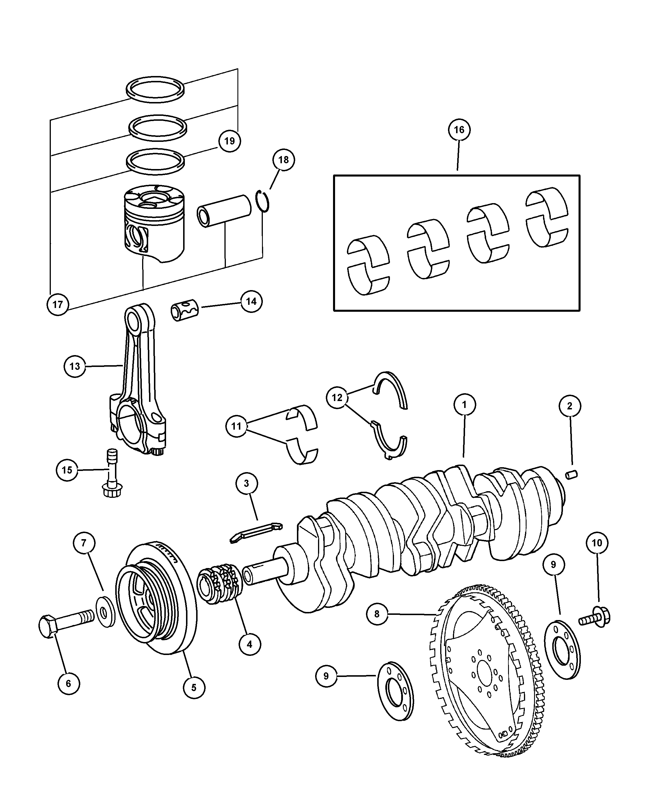 Chrysler 5073 698AA - Kiertokangen pultti inparts.fi