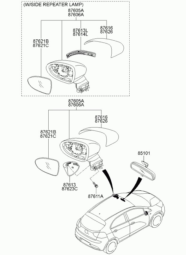 KIA 87620-1W040 - Ulkopeili inparts.fi