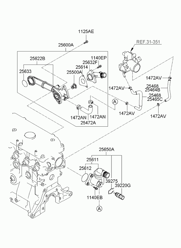 Hyundai 25612-02501 - Termostaatti, jäähdytysneste inparts.fi