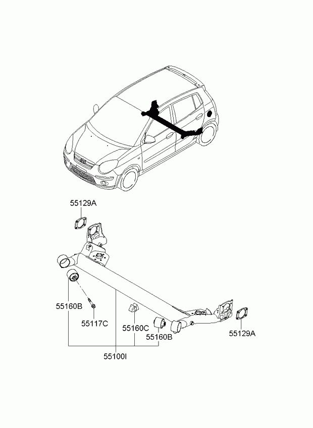 Hyundai 55160-07000 - Akselinripustus inparts.fi