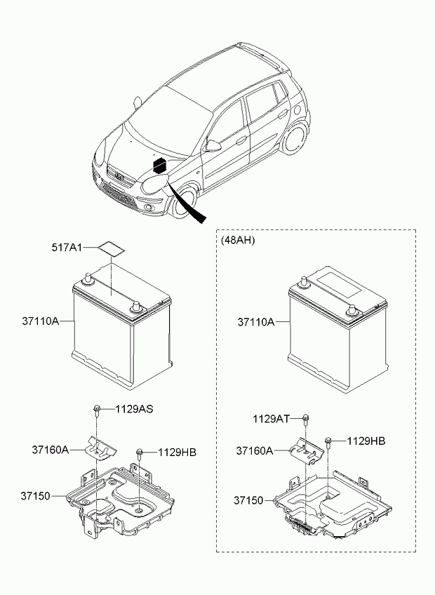 Hyundai 3711007100 - Käynnistysakku inparts.fi