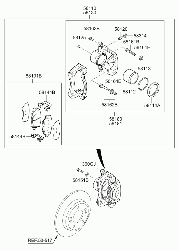 KIA 58101B2A00 - Jarrupala, levyjarru inparts.fi