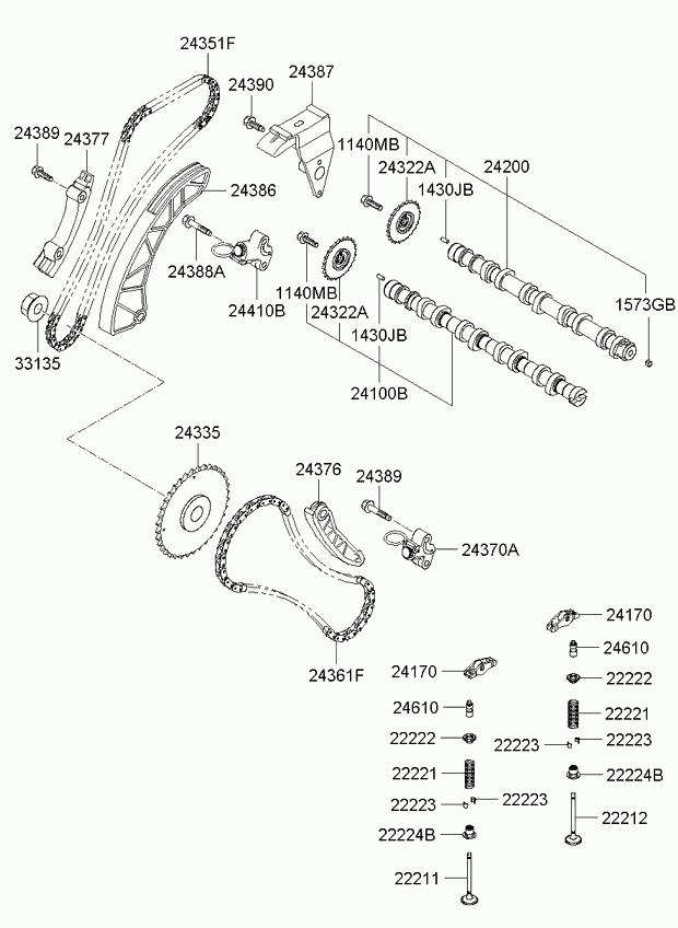 KIA 24361-2A000 - Jakoketjusarja inparts.fi