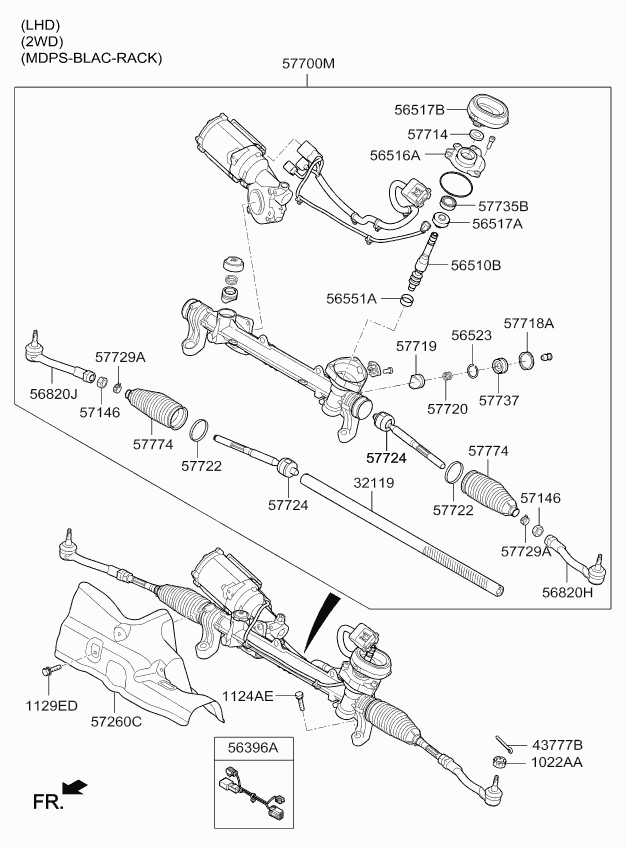 KIA 57724-C5000 - Raidetangon pää, suora inparts.fi