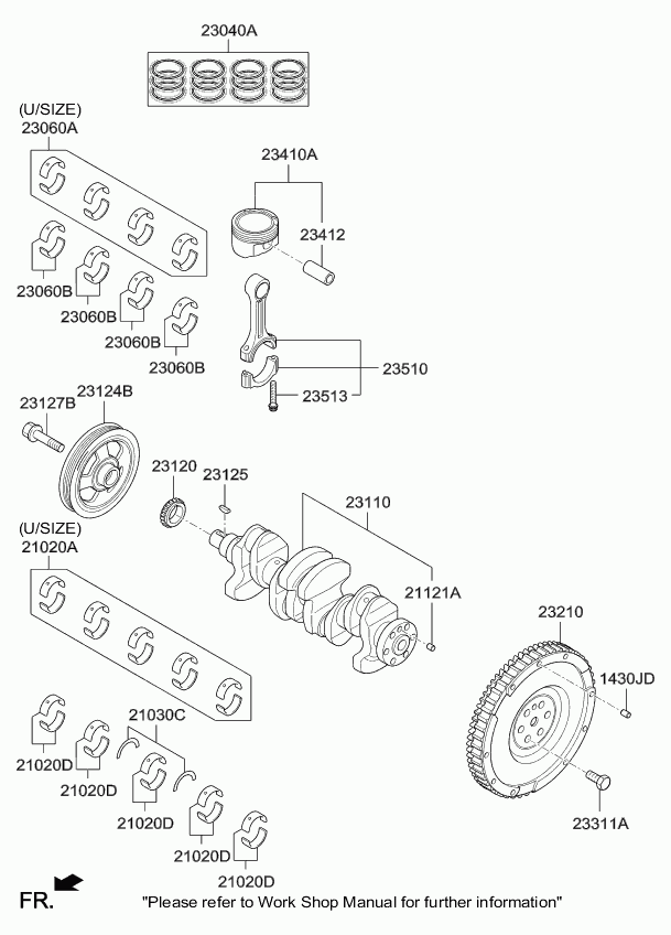 Hyundai 23060-04000 - Kiertokankilaakerisarja inparts.fi