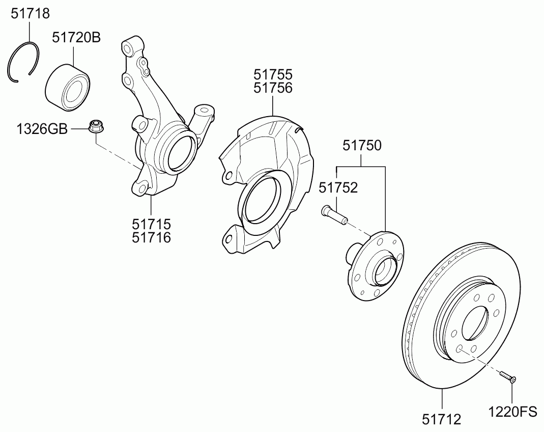 Hyundai 51720-0U000 - Pyöränlaakerisarja inparts.fi