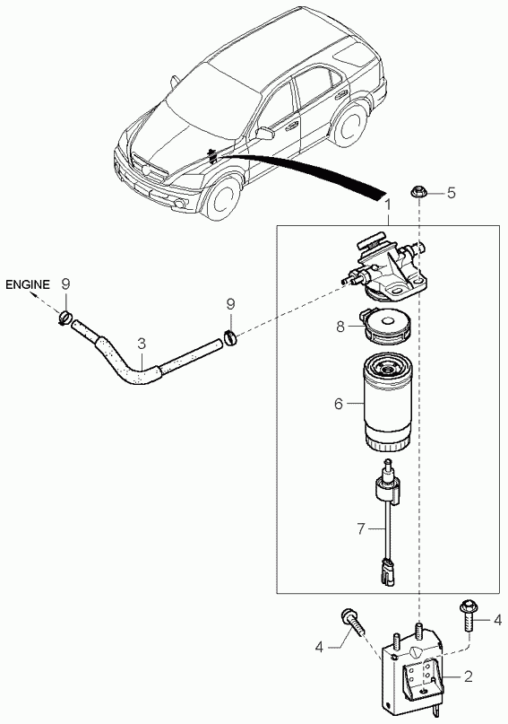 KIA 319703E000 - Polttoainesuodatin inparts.fi