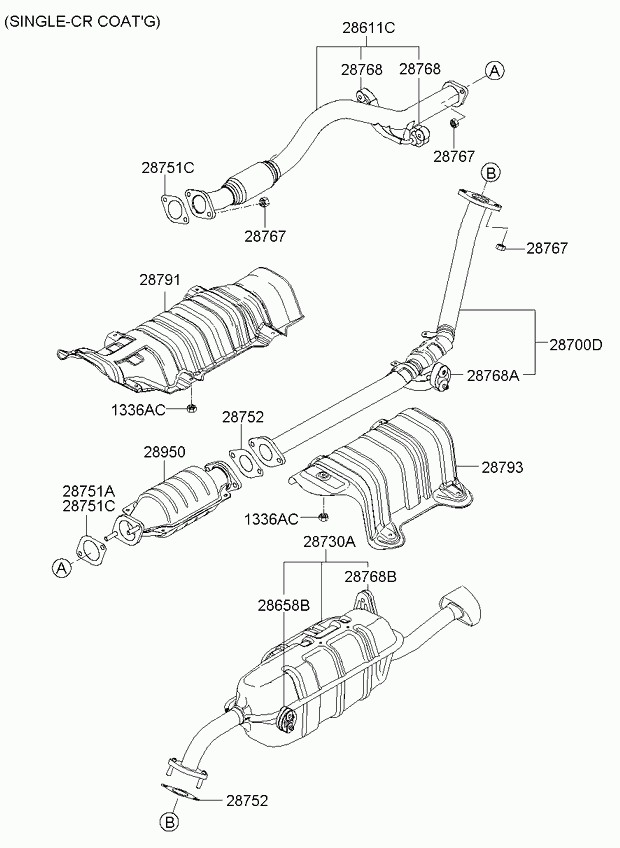 KIA 286101G300 - Pakoputki inparts.fi