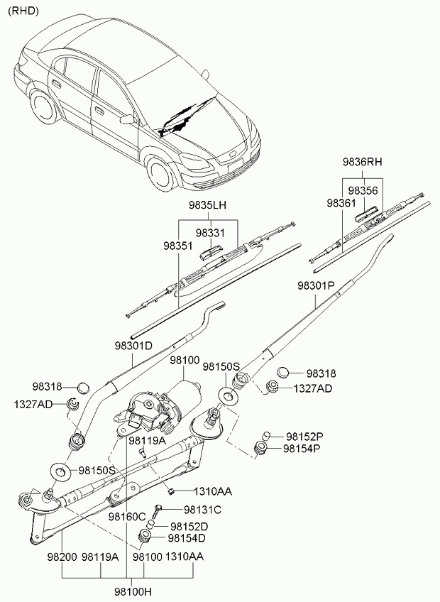 KIA 98350-1G000 - Pyyhkijänsulka inparts.fi