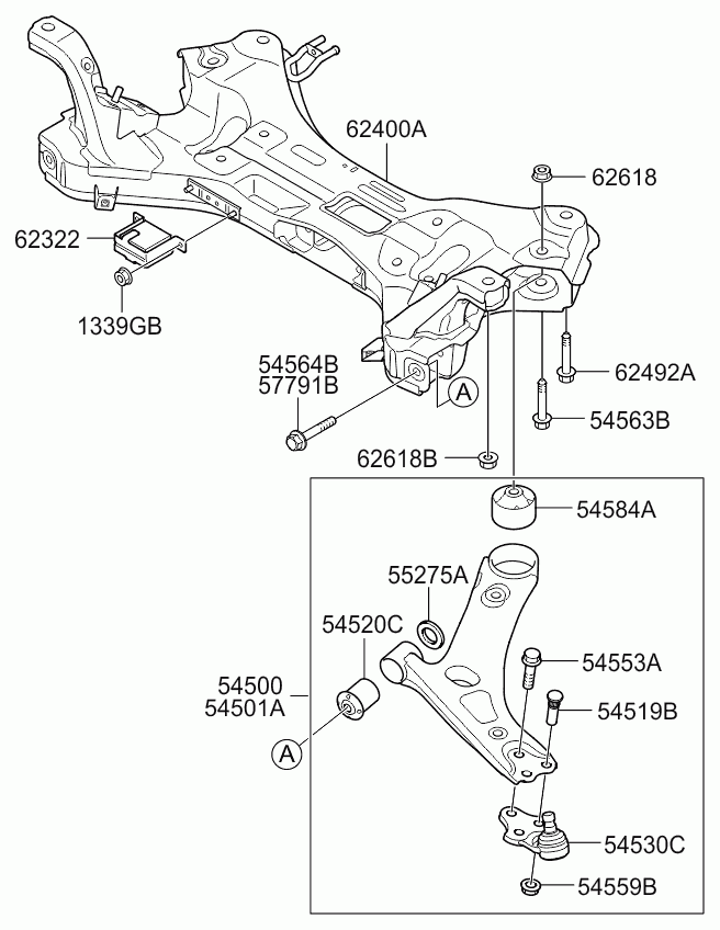 KIA 54500-2Y002 - Tukivarsi, pyöräntuenta inparts.fi