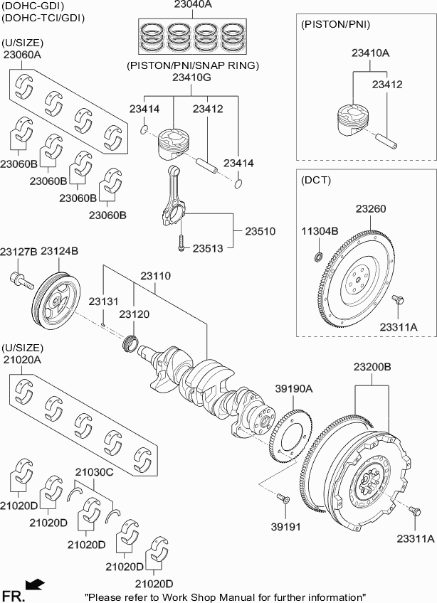 Hyundai 21020-2B000 - Kampiakselilaakerisarja inparts.fi