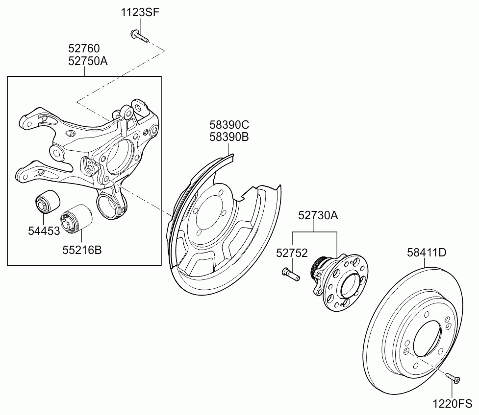 KIA 52710-A6400 - Korjaussarja, poikittaistukivarsi inparts.fi