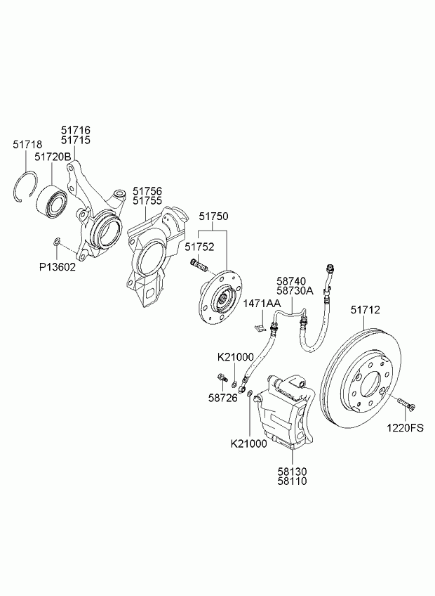 KIA 517202D100 - Pyöränlaakerisarja inparts.fi