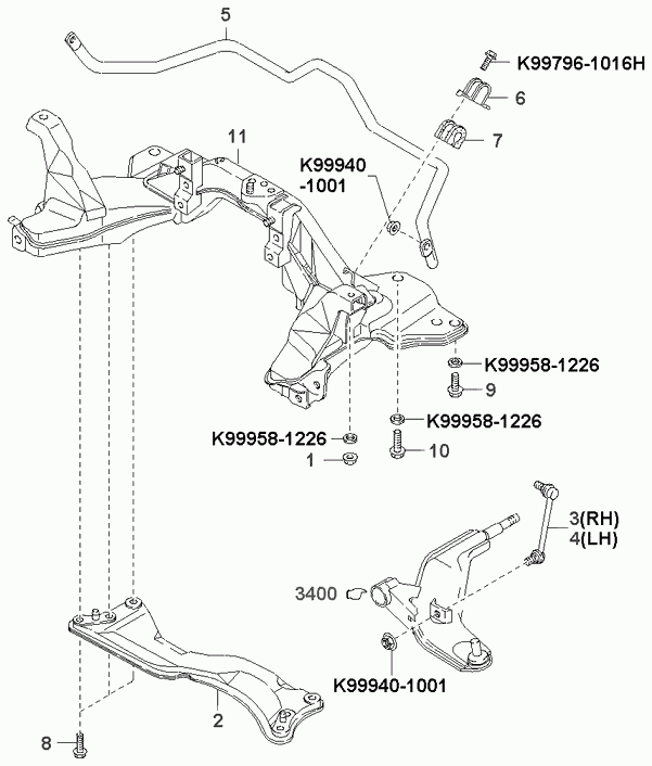 Hyundai KGA2A-34-170A - Tanko, kallistuksenvaimennin inparts.fi