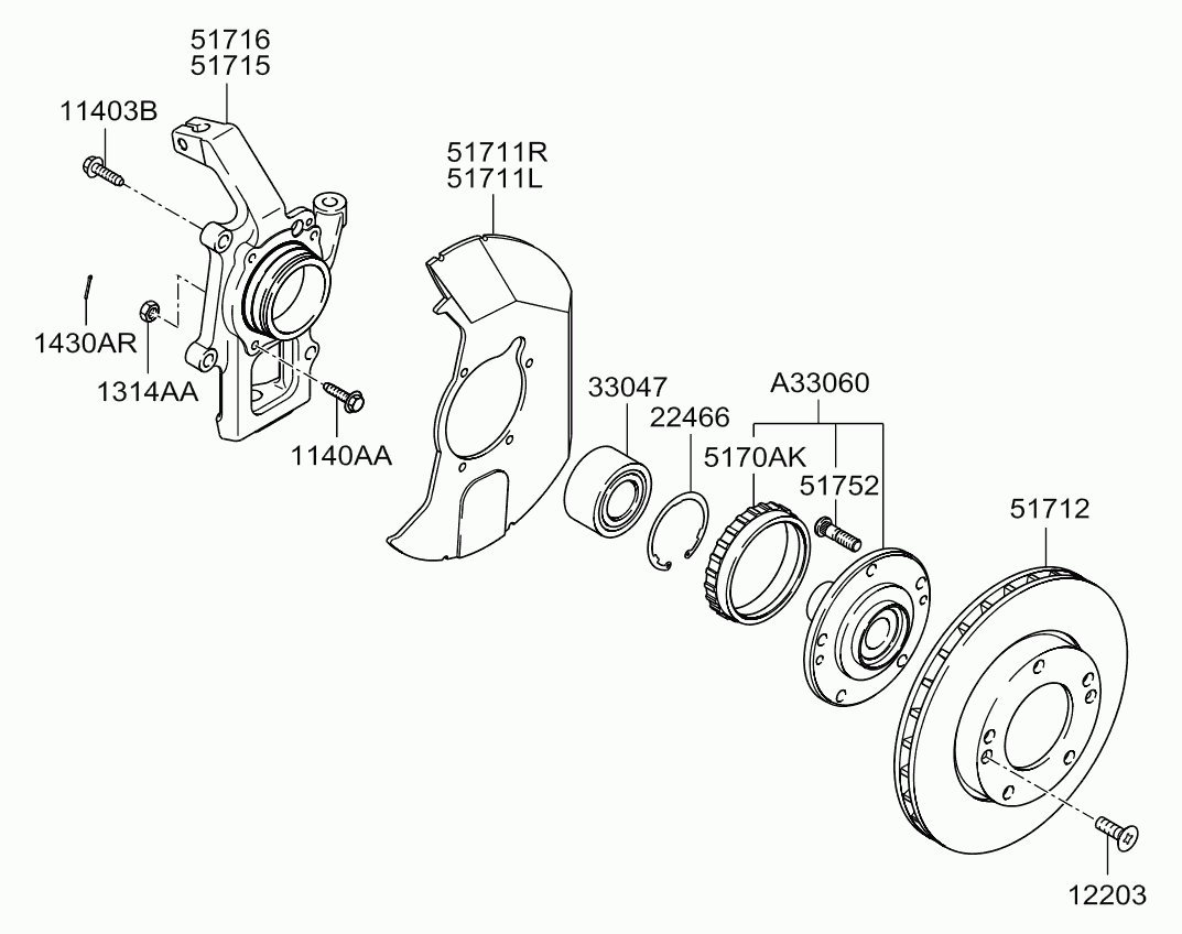 Hyundai 50310-3E101 - Pyöränlaakerisarja inparts.fi