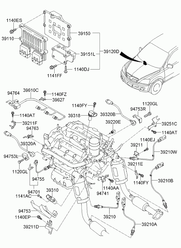 Hyundai 392103C850 - Lambdatunnistin inparts.fi