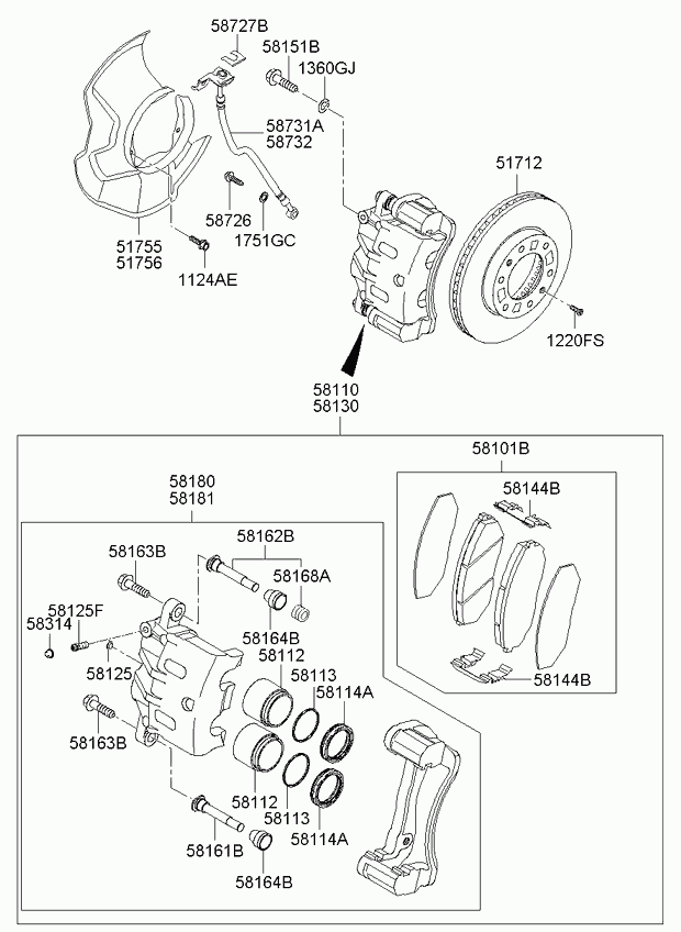 Hyundai 581102P700 - Jarrusatula inparts.fi