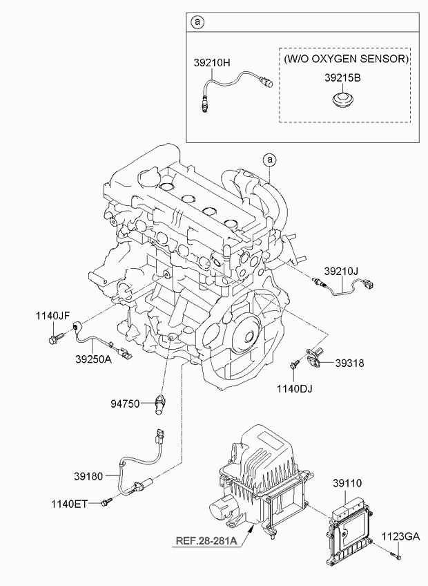 Hyundai 392102B030 - Lambdatunnistin inparts.fi