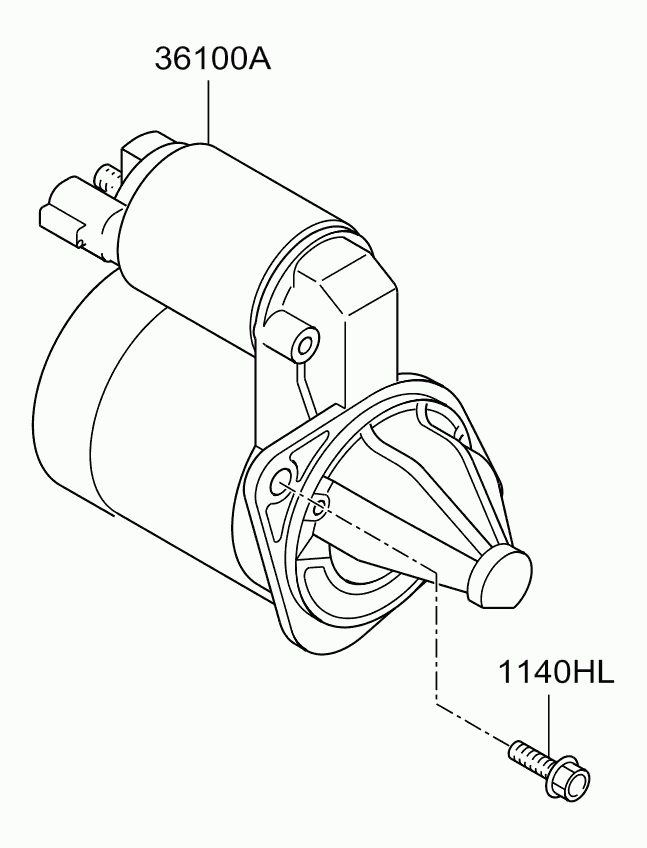 KIA 361002B200 - Käynnistinmoottori inparts.fi