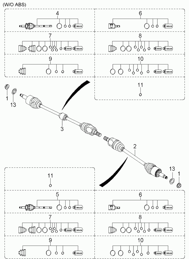 KIA 49591 07110 - Nivelsarja, vetoakseli inparts.fi