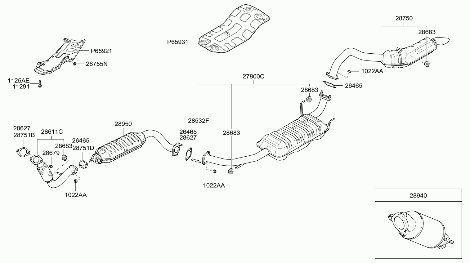 KIA 28764-3E000 - Tiiviste, pakoputki inparts.fi