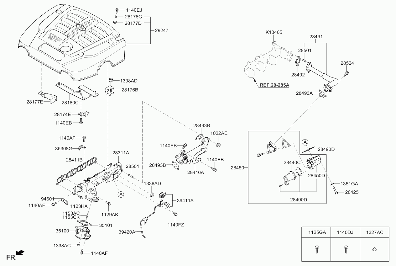 Hyundai 284104A410 - Venttiili, pakokaasun kierrätys inparts.fi