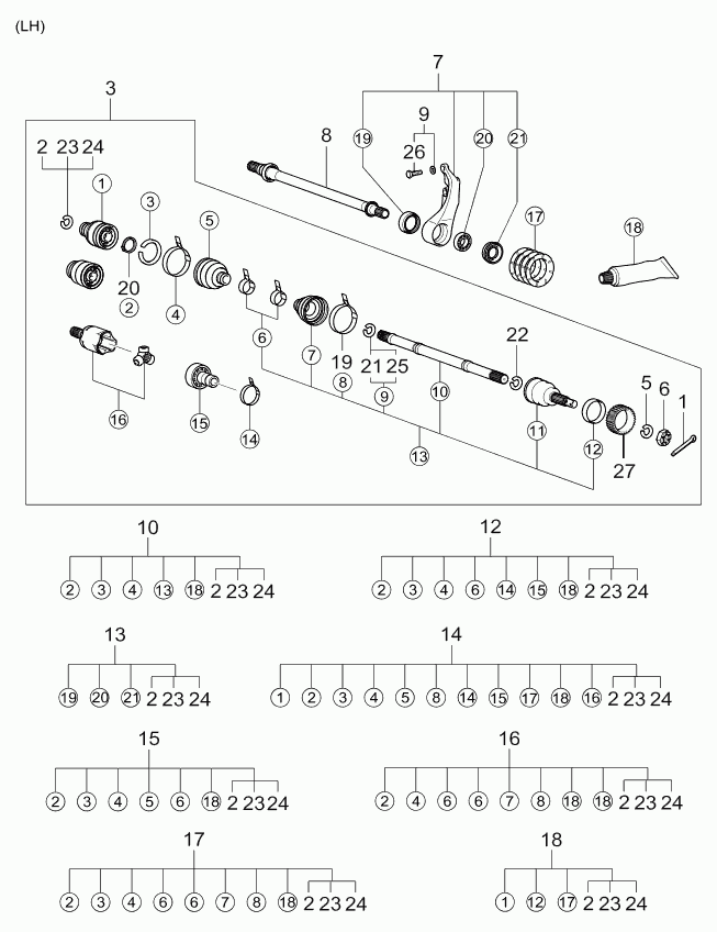 Hyundai 49609-38E00 - Paljekumi, vetoakseli inparts.fi