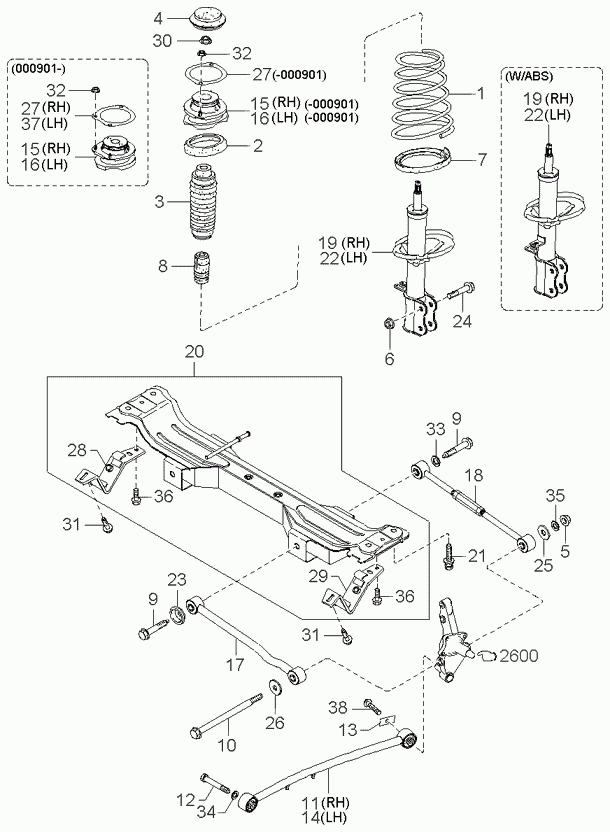 KIA 0K2SA-28-900A - Iskunvaimennin inparts.fi