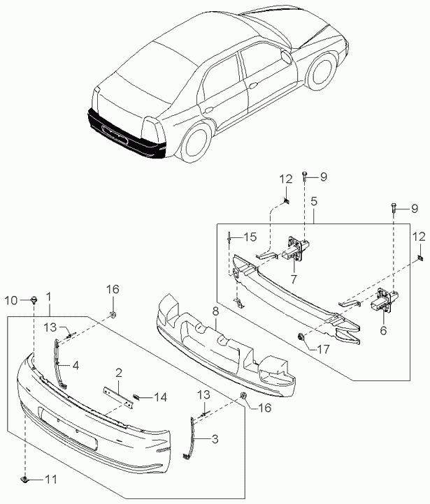 KIA 0K2SA50220XX - Puskuri inparts.fi