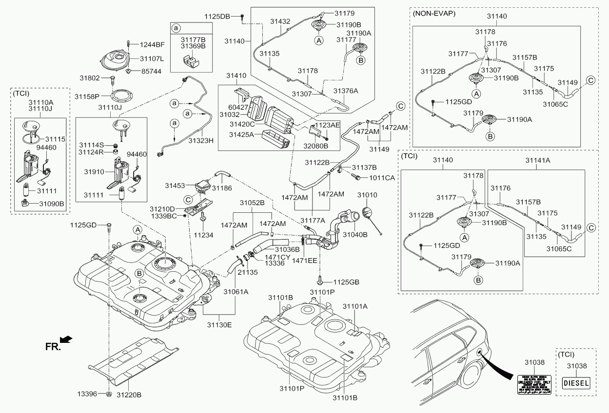 KIA 94460-1D000 - Polttoainesuodatin inparts.fi