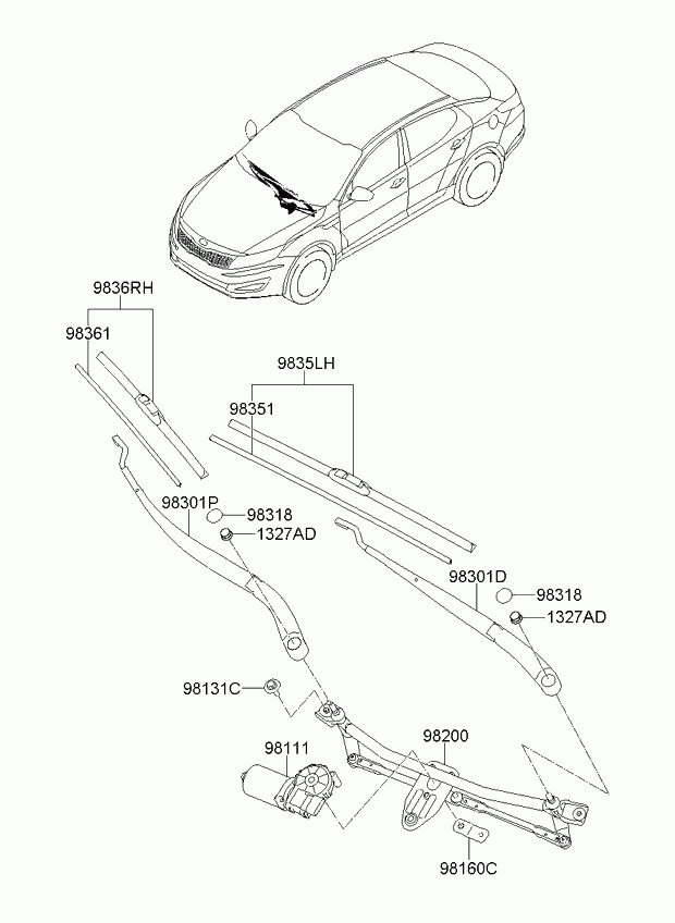 Hyundai 983503M100 - Pyyhkijänsulka inparts.fi