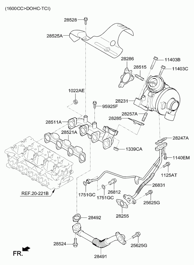 BorgWarner 28201-2A701 - Turbocharger inparts.fi