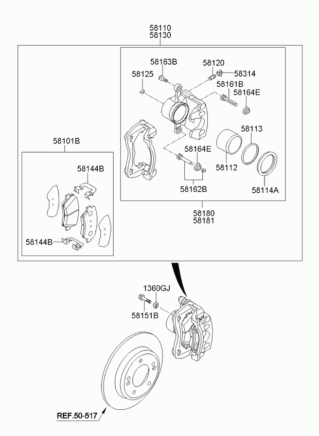 KIA 58101A6A20 - Jarrupala, levyjarru inparts.fi