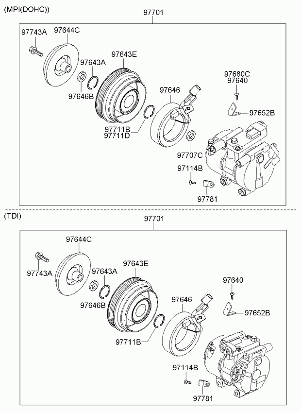 KIA 97701-1G000 - Kompressori, ilmastointilaite inparts.fi