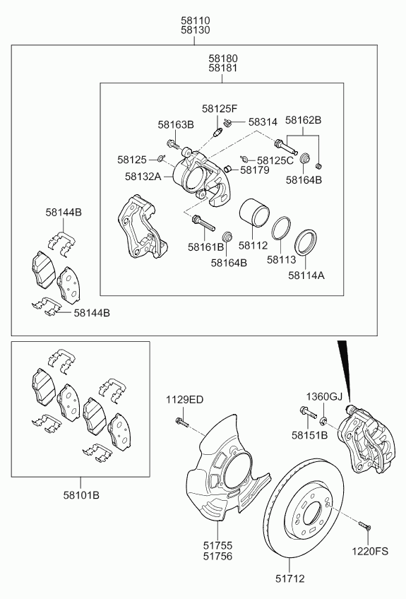 Hyundai 58180-3QA50 - Ohjainhylsysarja, jarrusatula inparts.fi