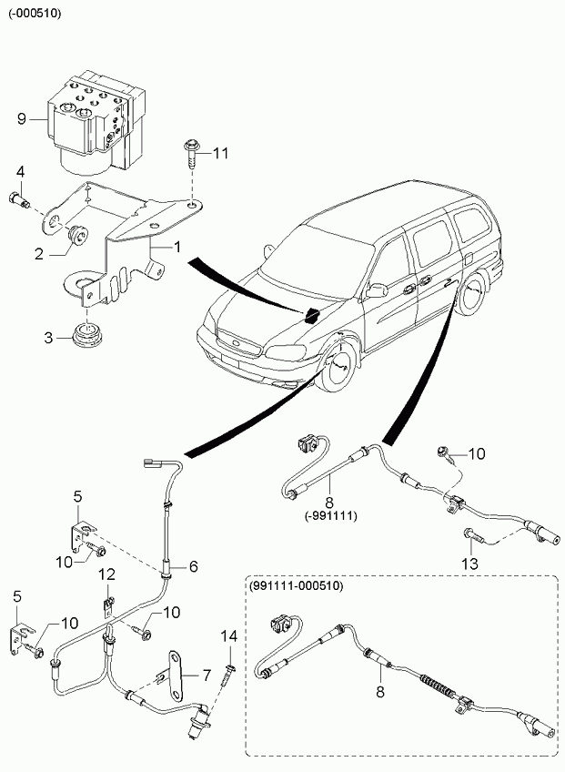 Hyundai 0K56A-43-701A - ABS-anturi inparts.fi