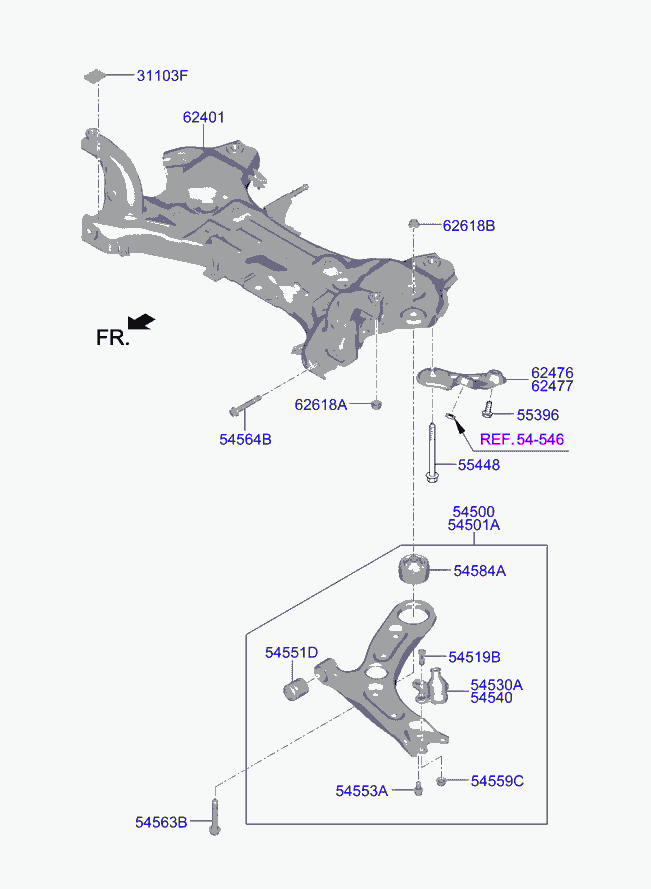 Hyundai 54584-F2AA0 - Tukivarren hela inparts.fi