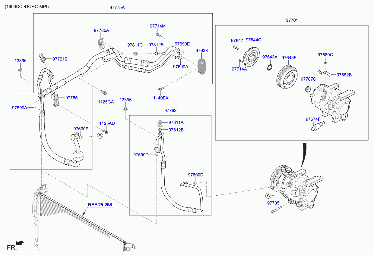 Hyundai 97701G4100 - Kompressori, ilmastointilaite inparts.fi