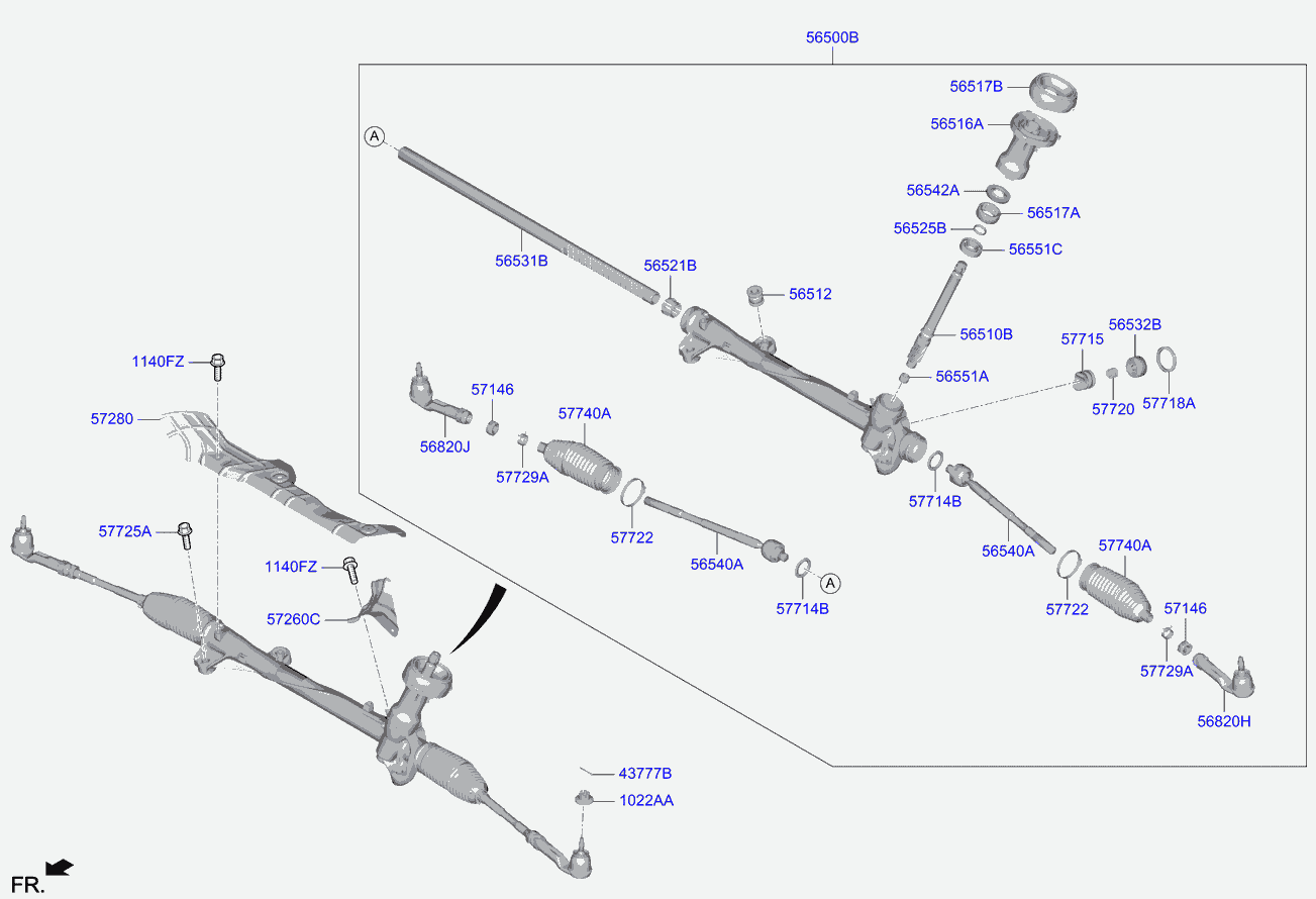 KIA 56540F2300 - Raidetangon pää, suora inparts.fi