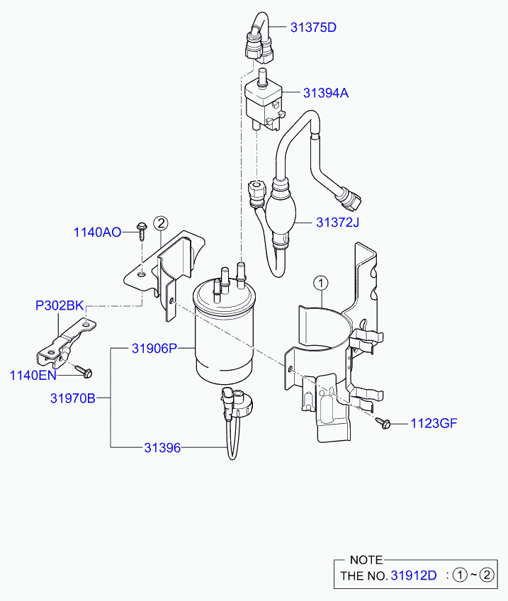 Hyundai 0K52A23570A - Polttoainesuodatin inparts.fi